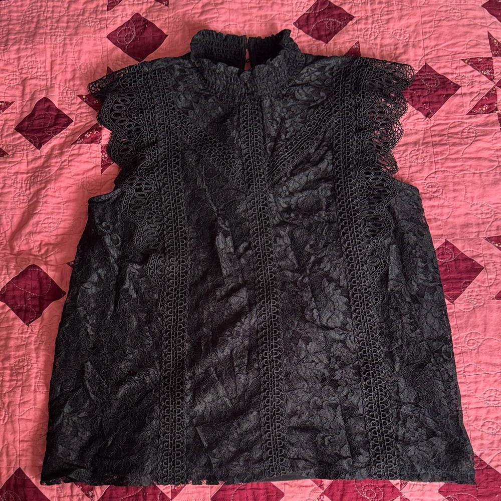 Cable & Gauge Black Lace Blouse